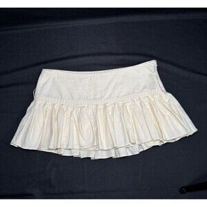 Y2K Abercrombie Ivory Pleated Low Rise Micro Skirt Coquette Ballerina Size 4